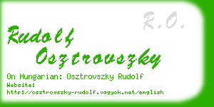 rudolf osztrovszky business card